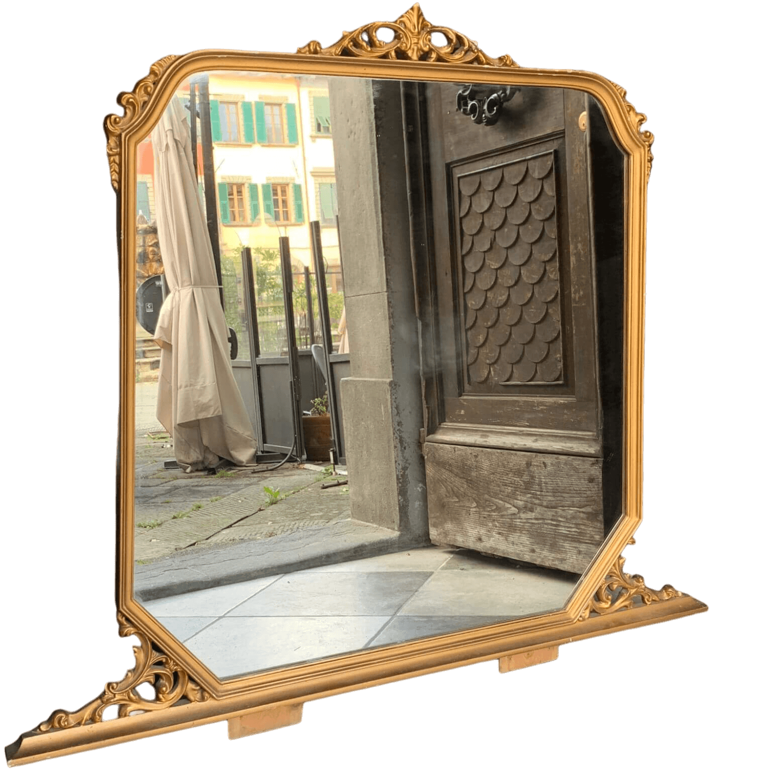 Louis XVI style mirror with gilded moldings 1960s intOndo