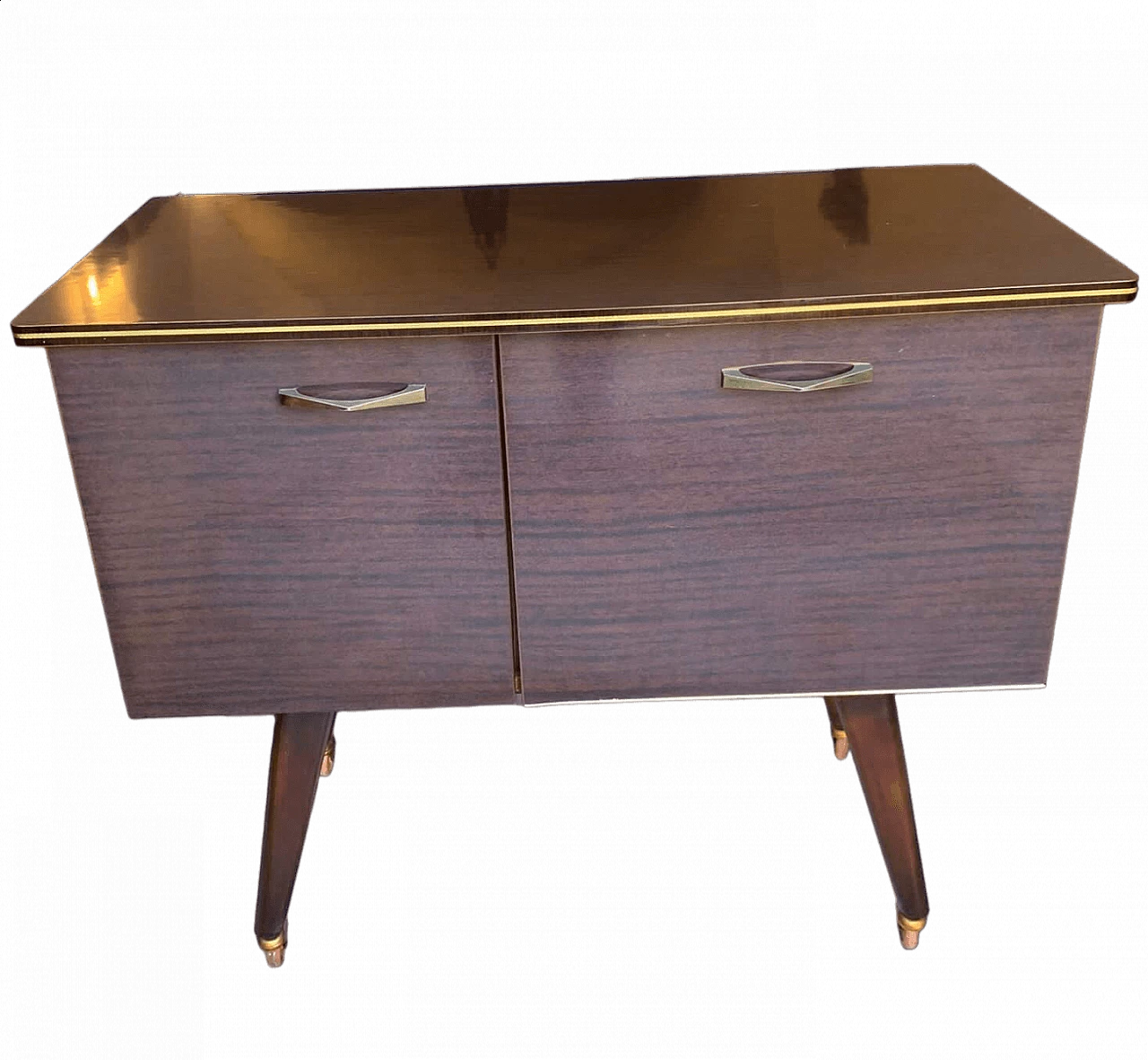 Solid wood sideboard with two doors, 1960s 7