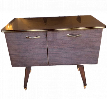 Solid wood sideboard with two doors, 1960s