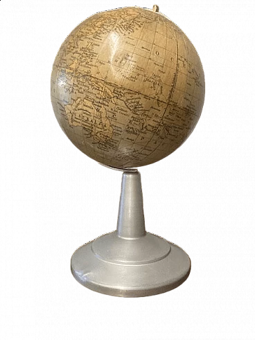 Table globe with brushed metal base, 1960s