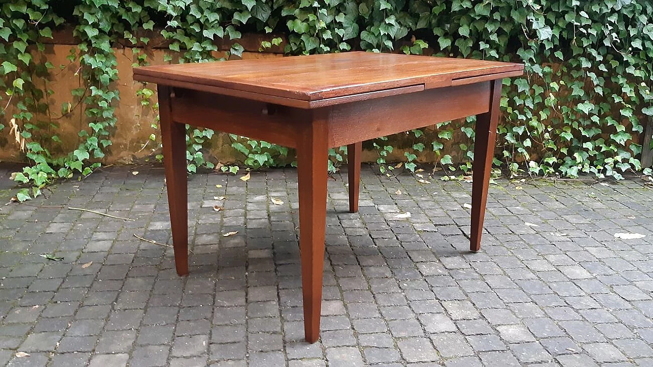 Oak dining table with drawers, mid-19th century 1