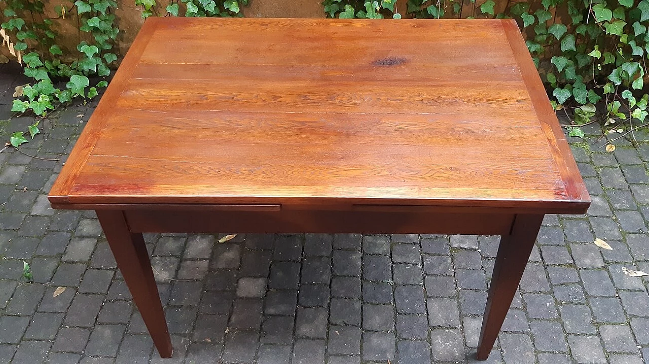 Oak dining table with drawers, mid-19th century 3