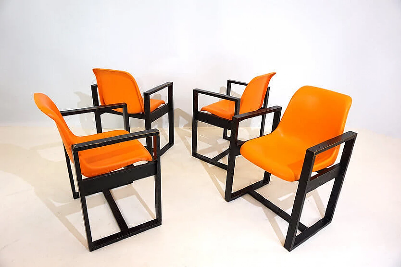 4 Wooden chairs, 1970s 1