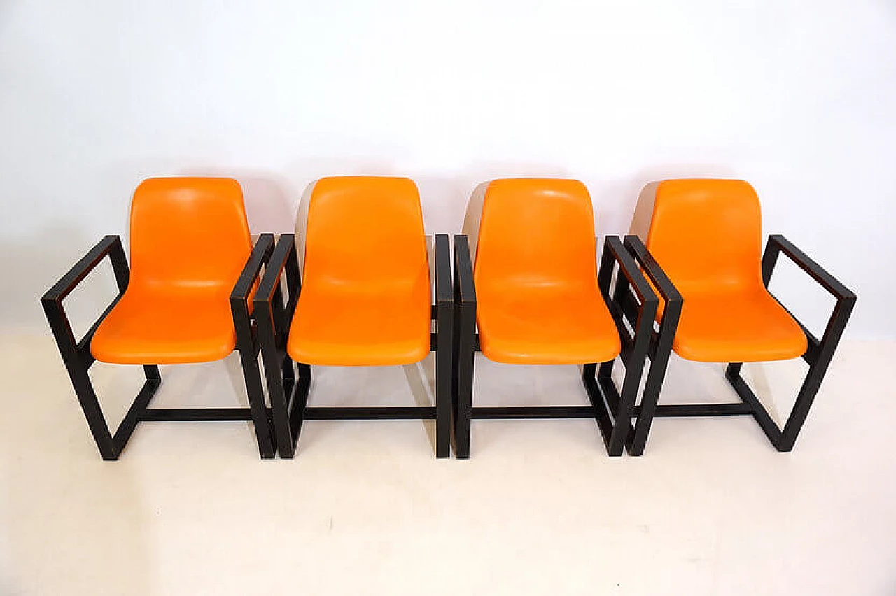 4 Wooden chairs, 1970s 5