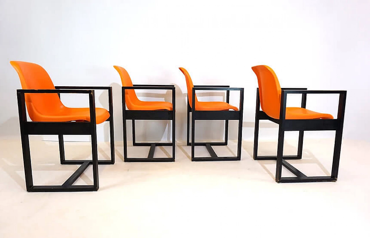 4 Wooden chairs, 1970s 13