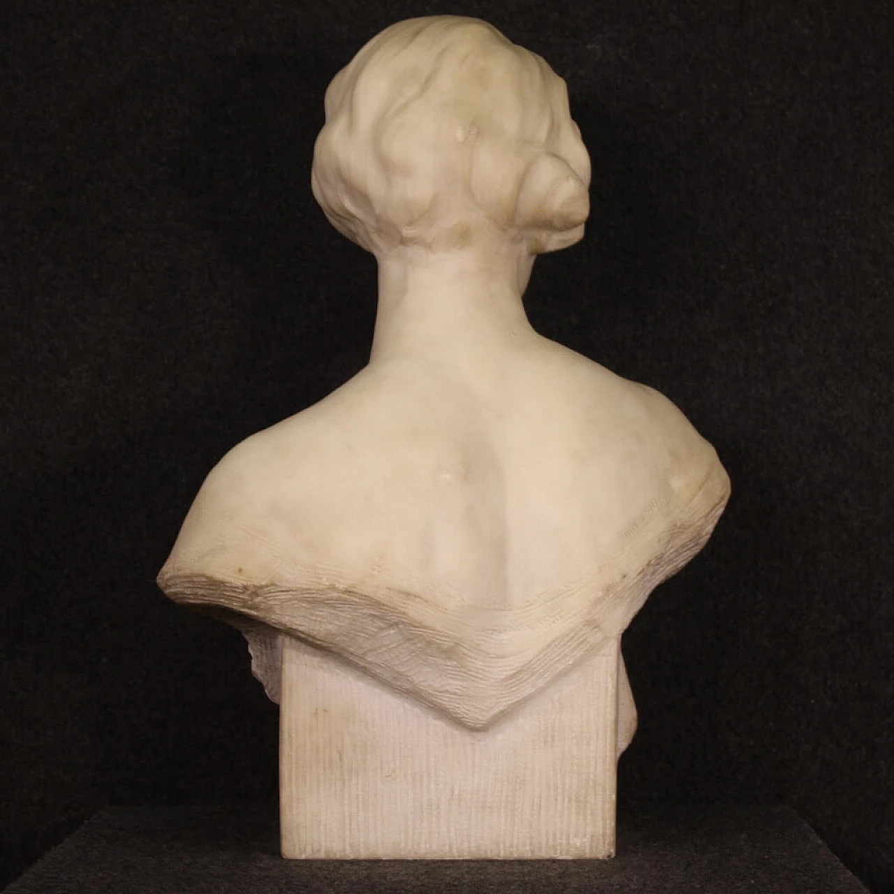 Paul Du Bois, female bust, white marble sculpture, 1930s 8