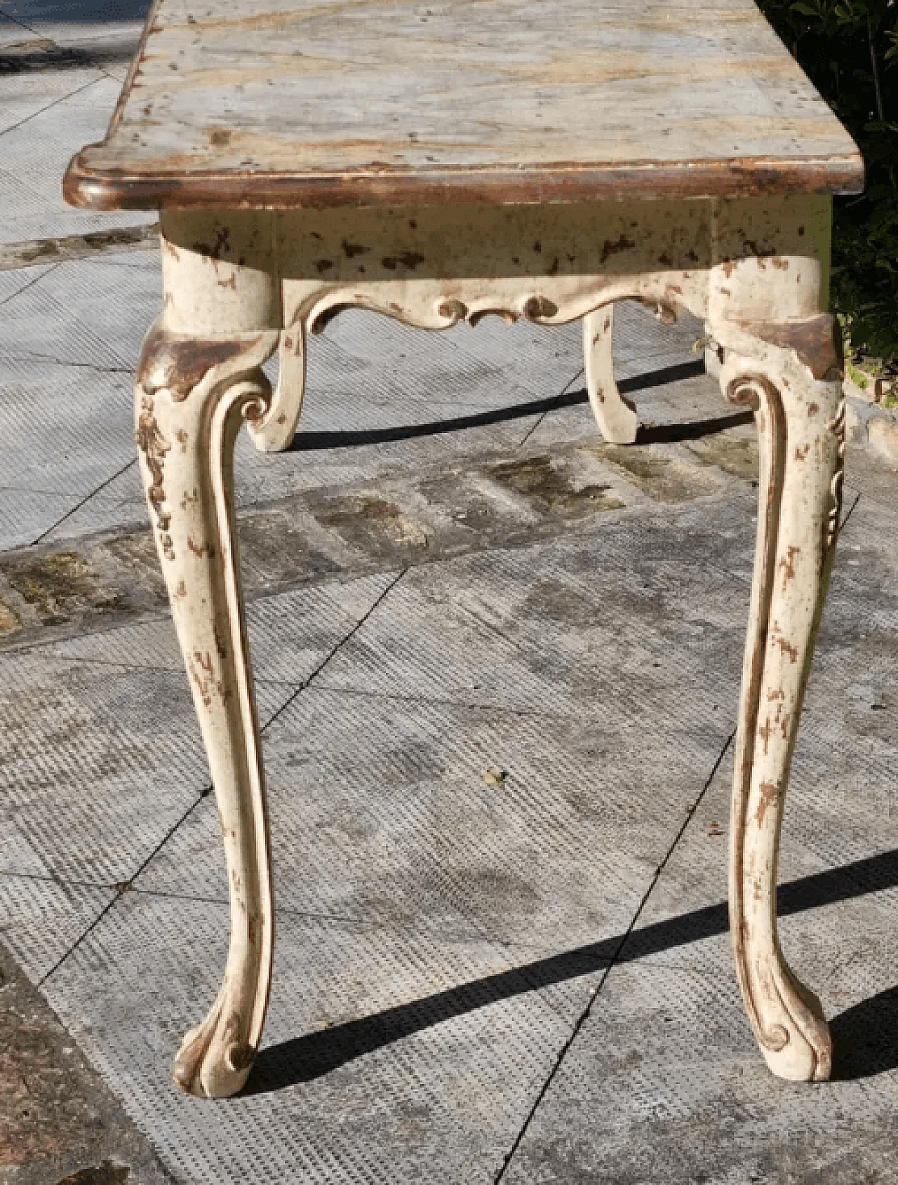 Carved and hand-painted wooden console table, 2000s 3