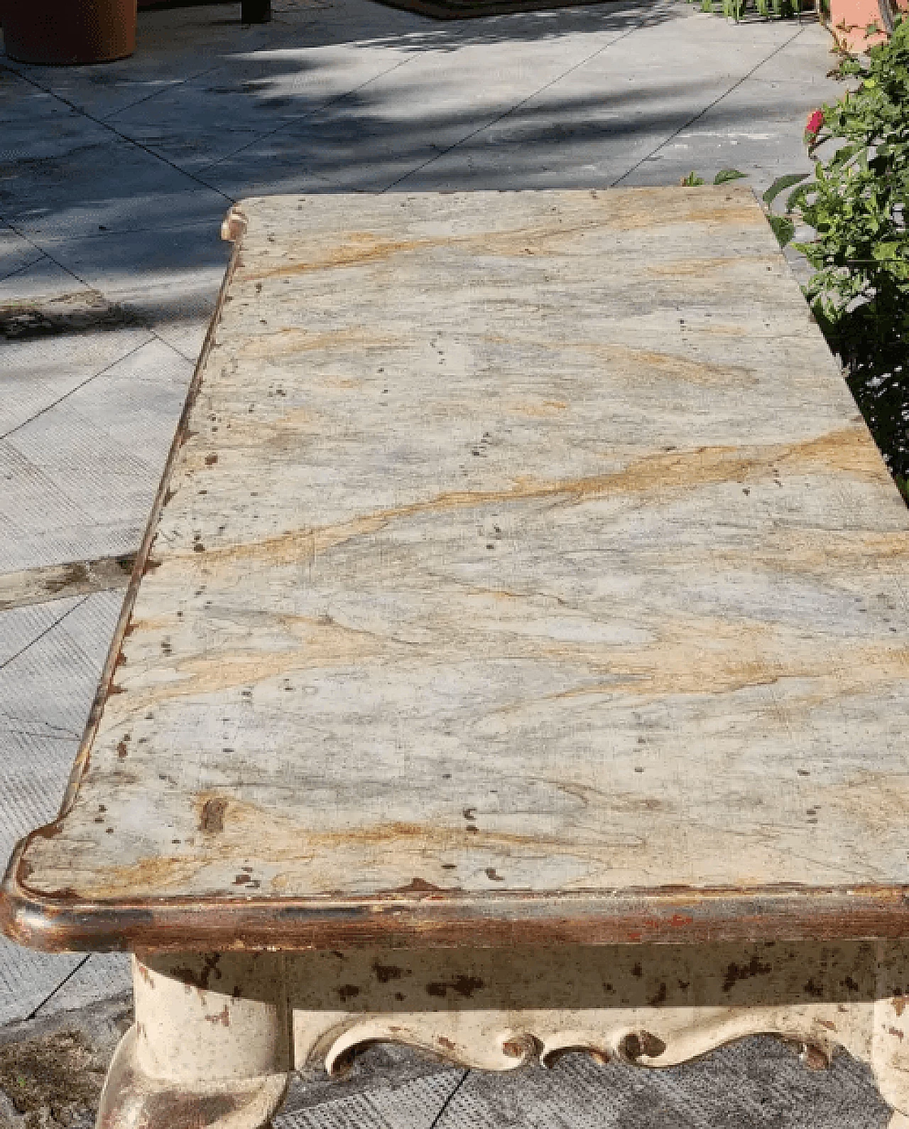 Carved and hand-painted wooden console table, 2000s 6