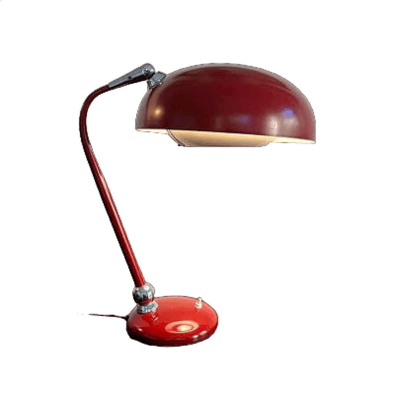 Bordeaux lacquered metal table lamp, 1960s 13