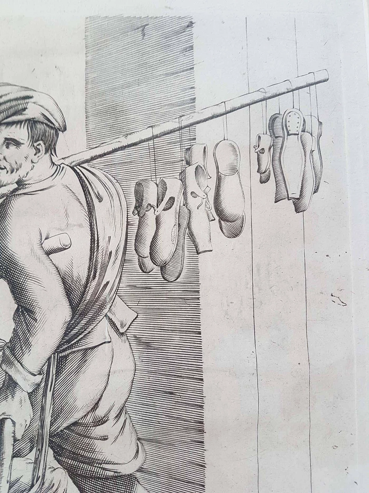 Francesco Curti, Shoe vendor, etching, 17th century 6