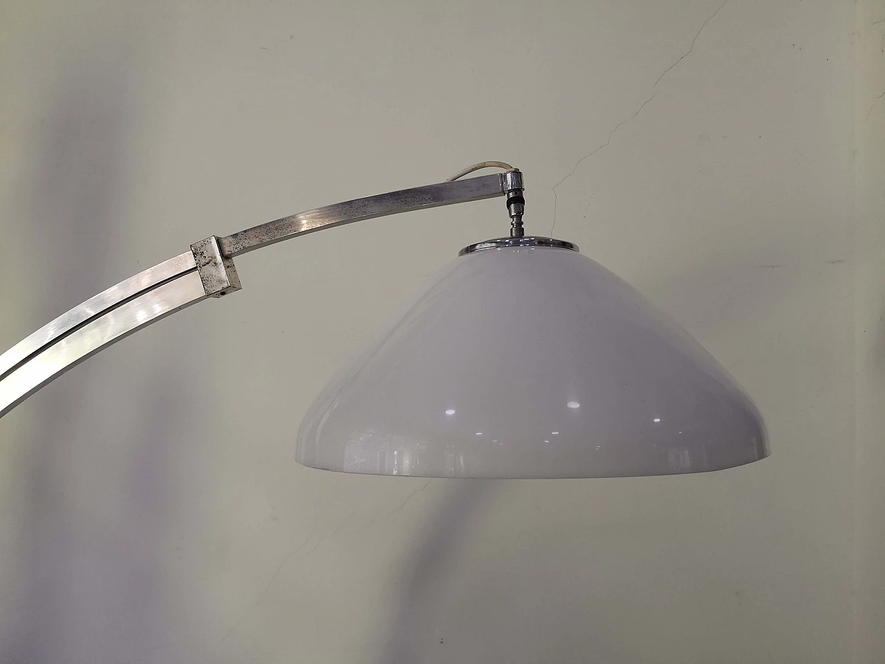 Aluminum and marble extendable arc floor lamp, 1970s 4