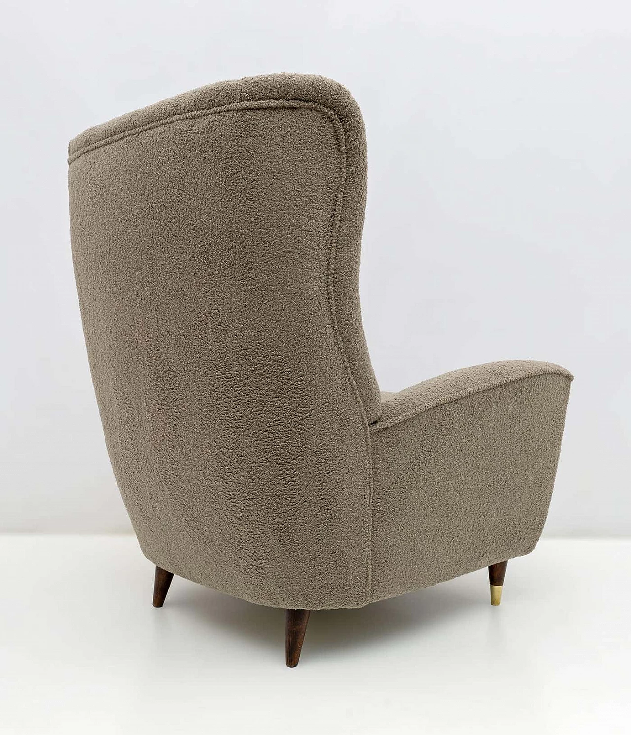 High-backed bouclè armchair in Gio Ponti style by ISA Bergamo, 1950s 6