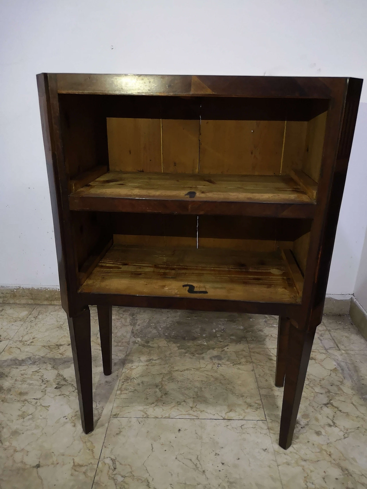 Pair of Louis XVI bedside tables in orange wood, Rio rosewood and occhetted maple, late 18th century 17