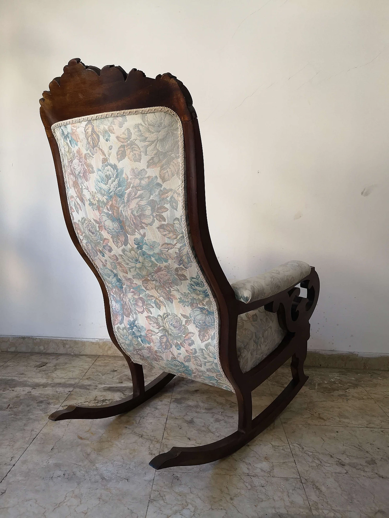 Louis Philippe walnut rocking armchair, 19th century 6