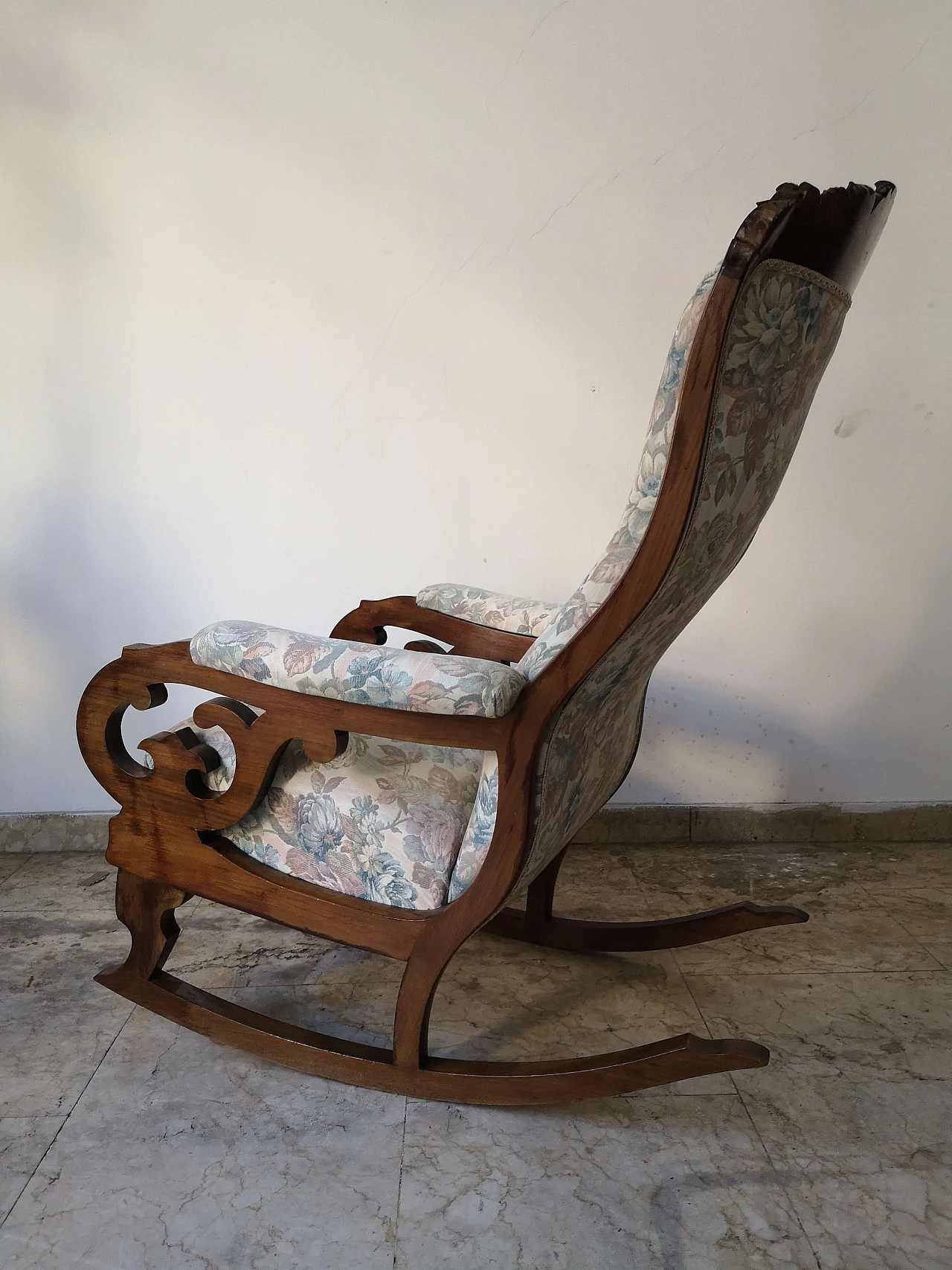 Louis Philippe walnut rocking armchair, 19th century 8