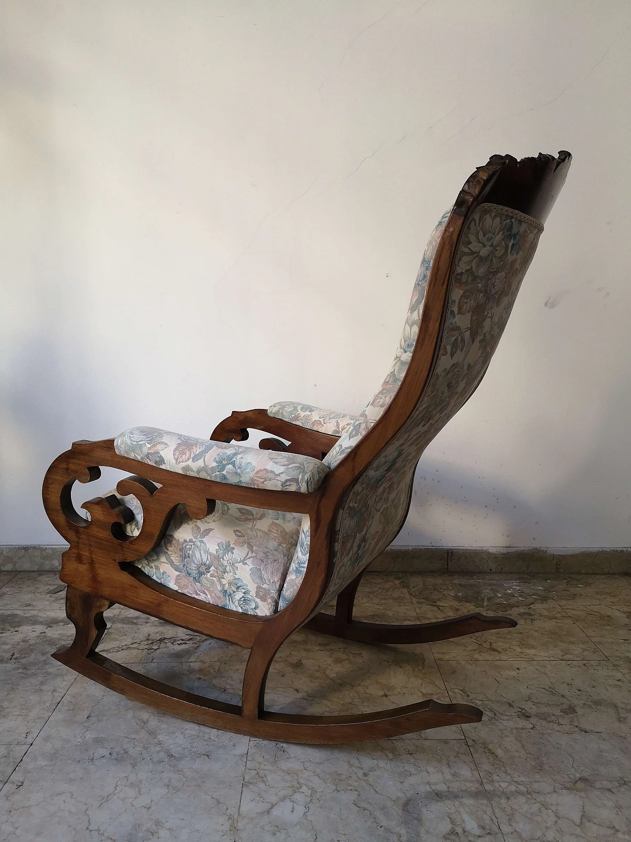 Louis Philippe walnut rocking armchair, 19th century 10