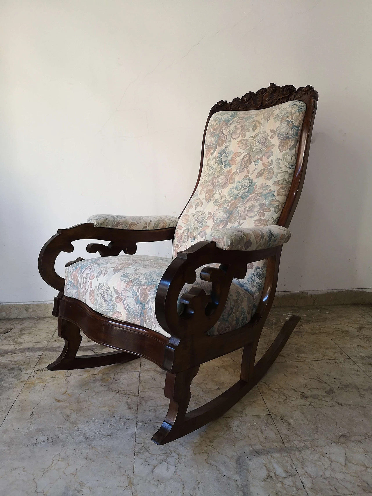 Louis Philippe walnut rocking armchair, 19th century 13