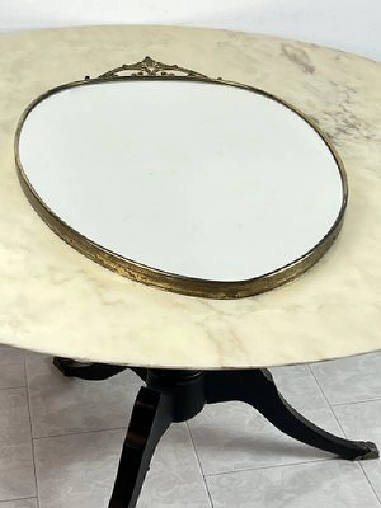 Wall mirror with brass frame, 1960s 7