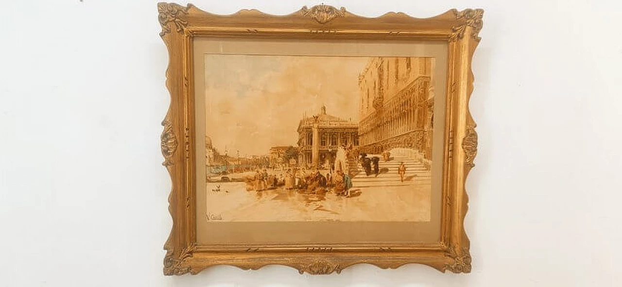 Vincenzo Caprile, Venice, oil painting on canvas, 19th century 1