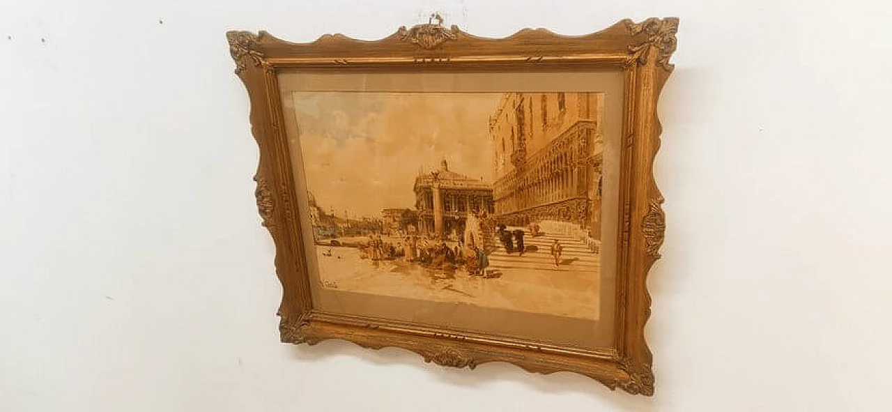 Vincenzo Caprile, Venice, oil painting on canvas, 19th century 4