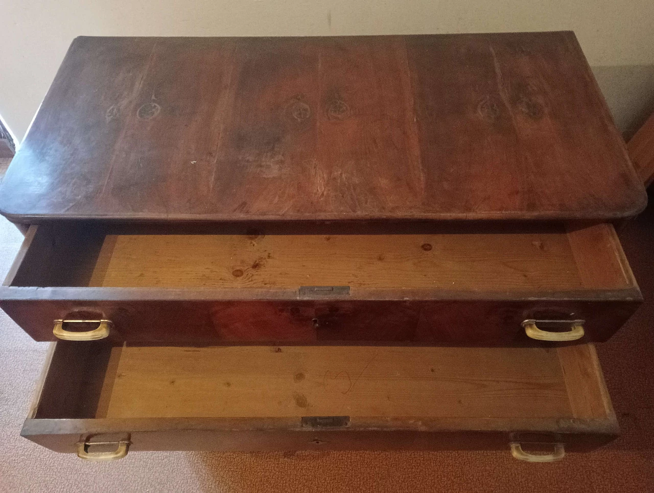 Veneered wood chest of drawers, 1940s 6