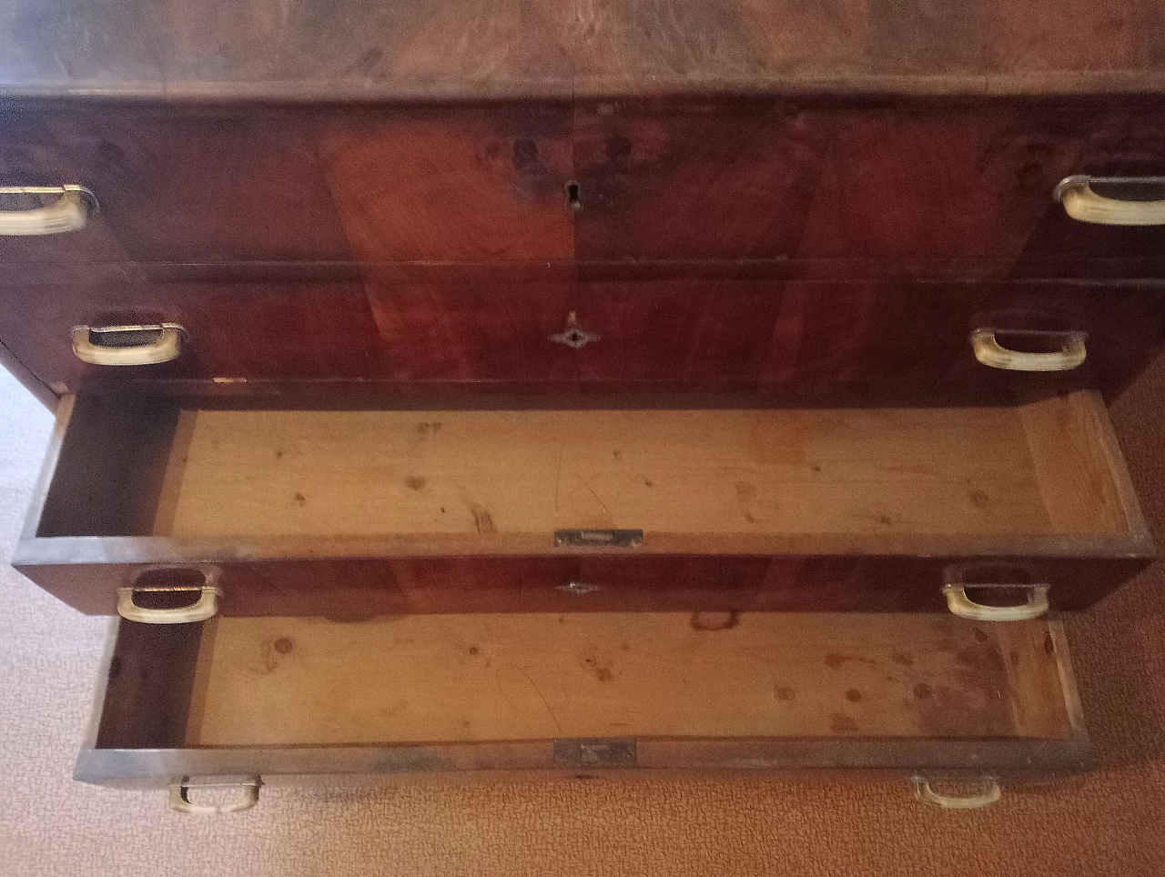 Veneered wood chest of drawers, 1940s 7