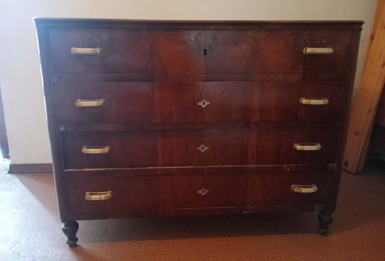 Veneered wood chest of drawers, 1940s 8