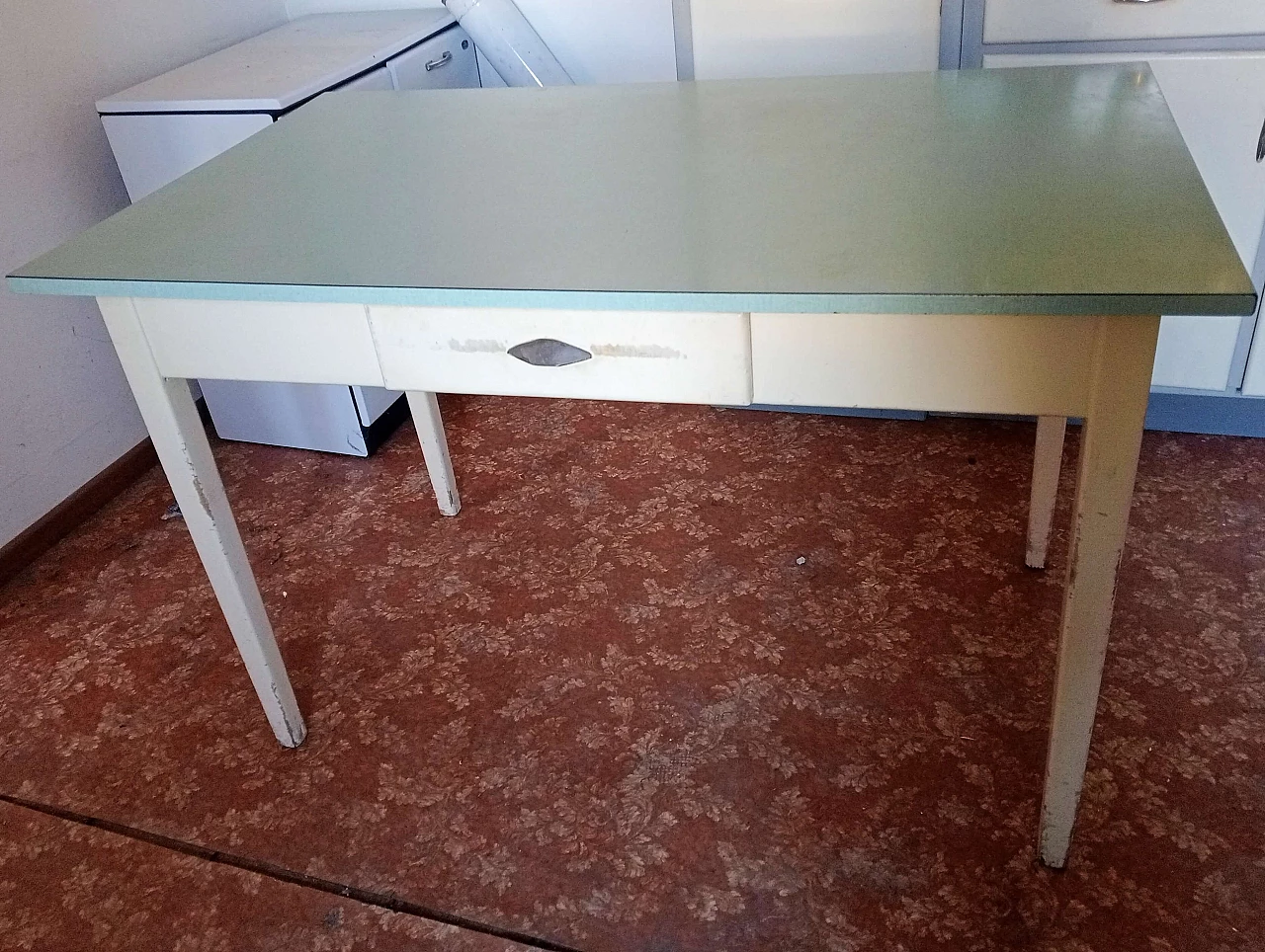 4 Chairs and table in wood and formica, 1960s 7