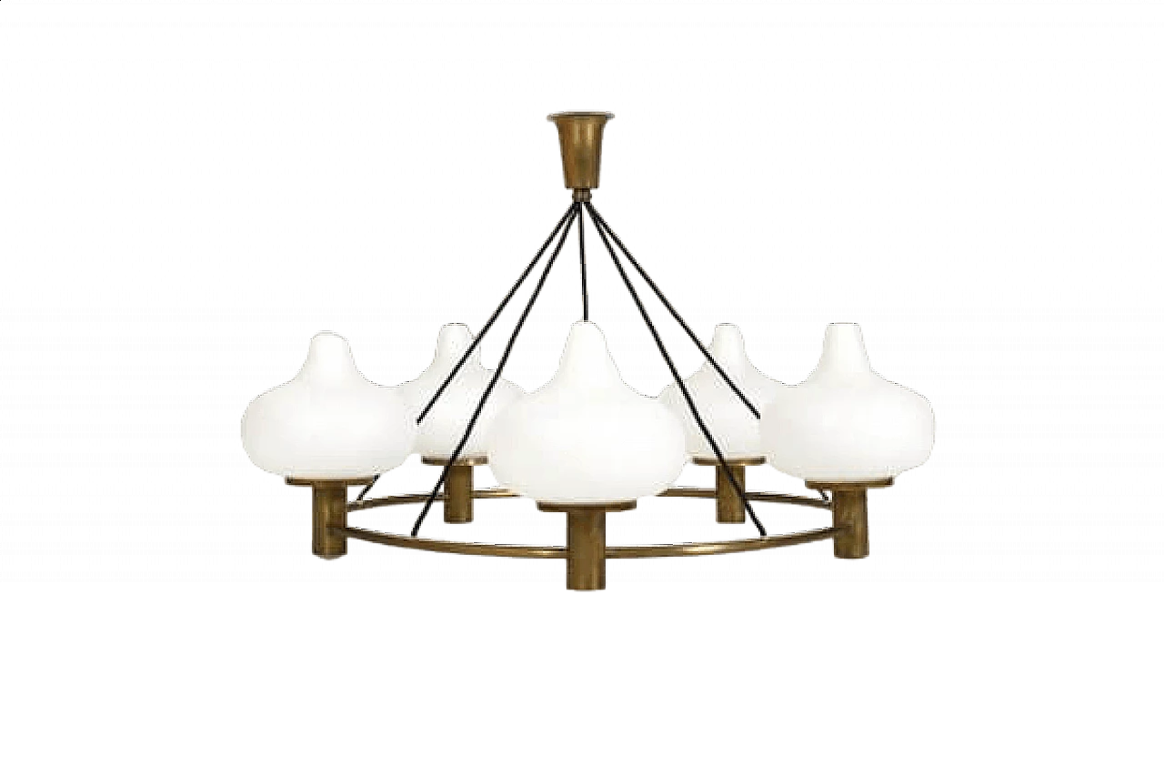 Chandelier by Mogens Hammer & Henning Moldenhawer for Louis Poulsen, 1950s 11