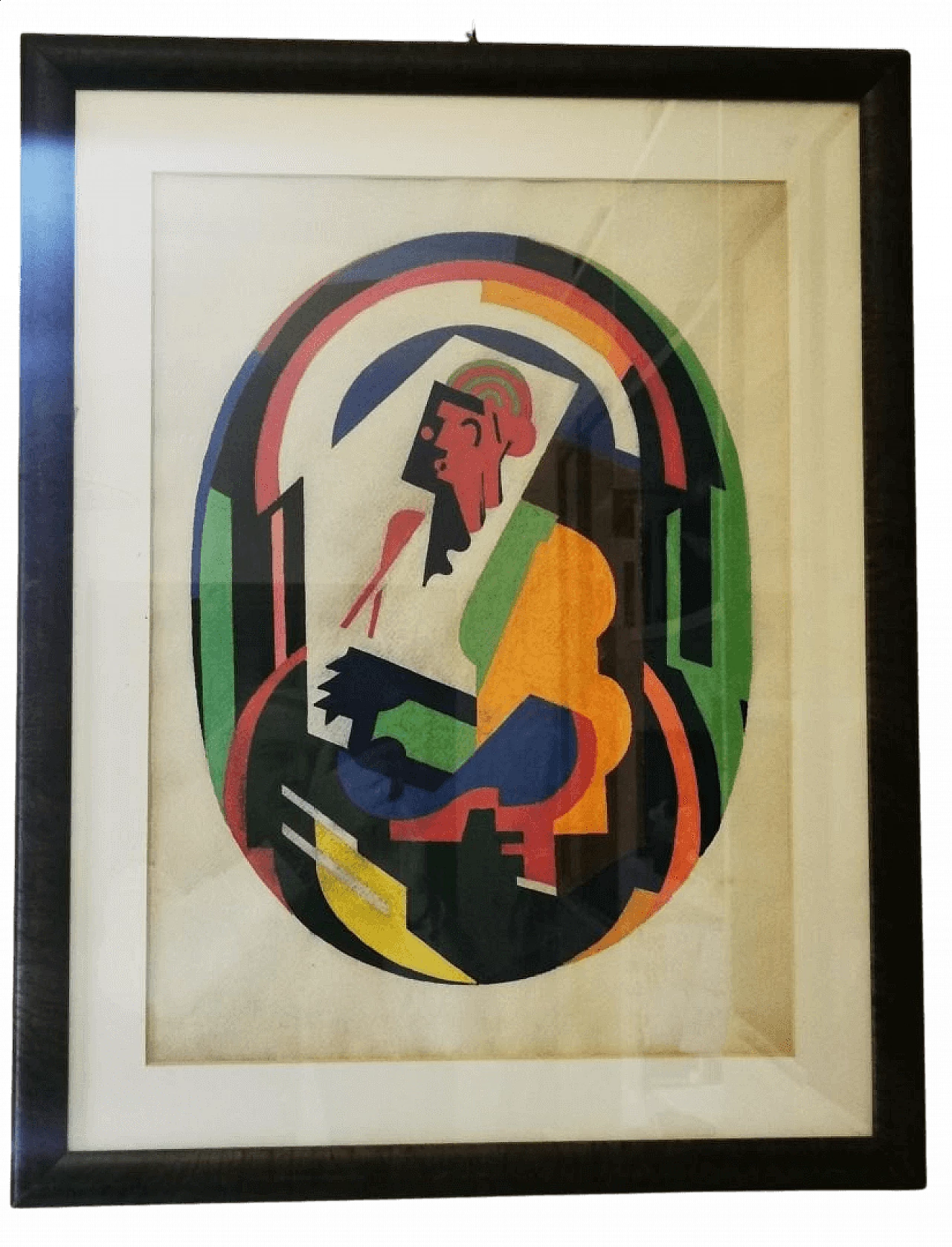 Albert Gleizes, cubist abstraction, tempera painting on paper 1