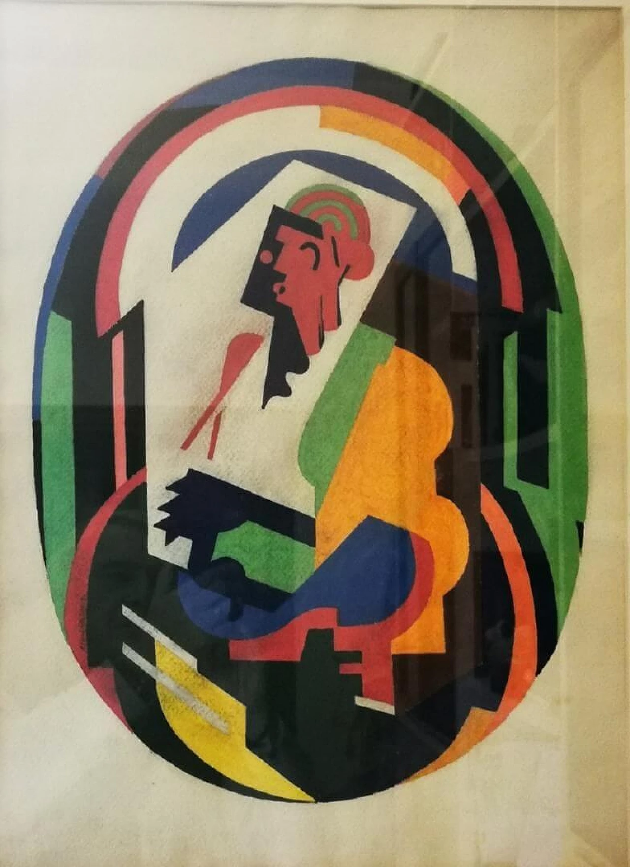 Albert Gleizes, cubist abstraction, tempera painting on paper 6