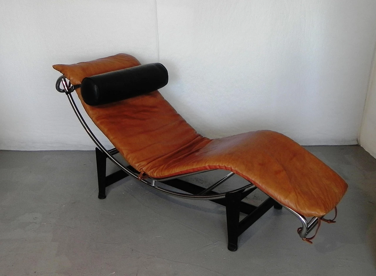 Steel and leather chaise longue in Bauhaus style, 1980s 7