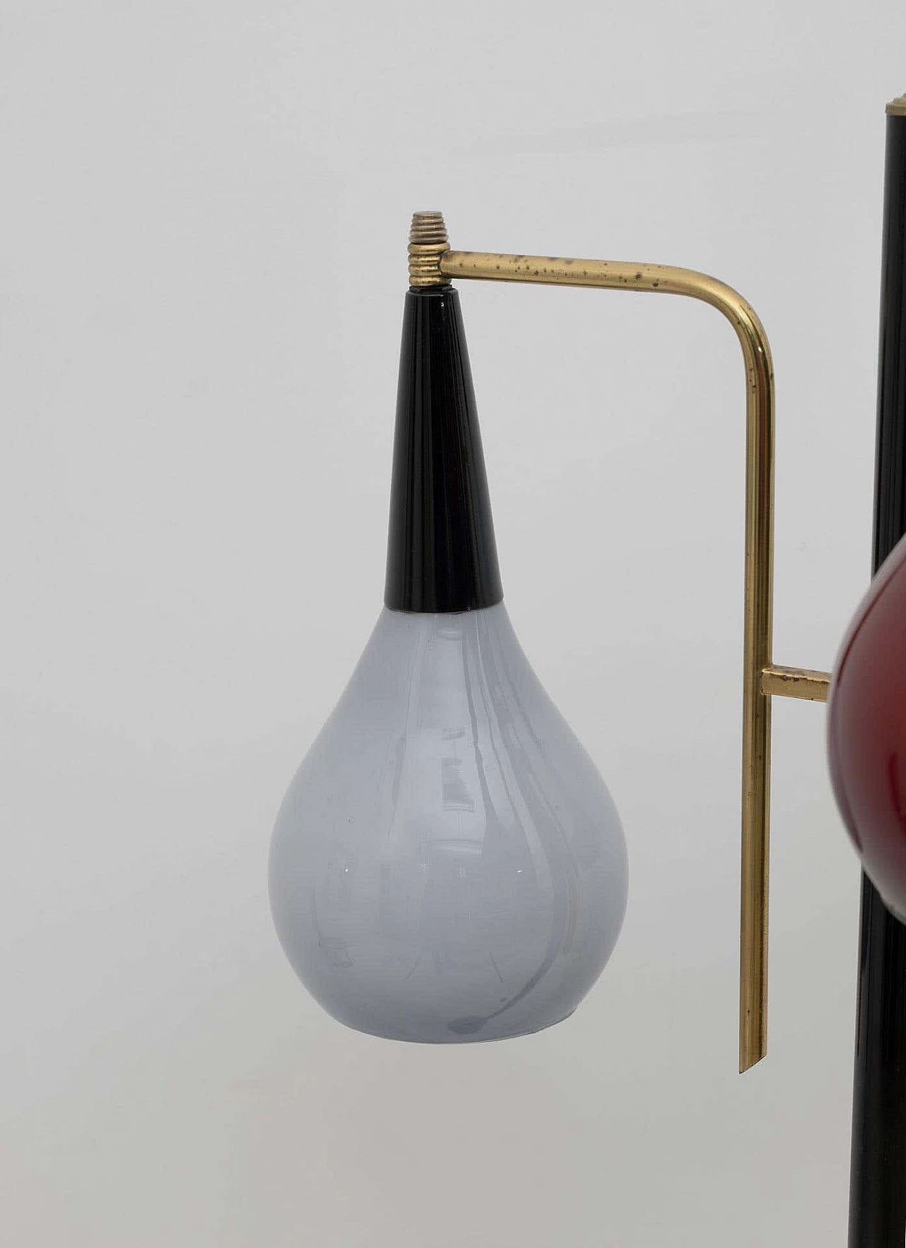 Brass and coloured glass floor lamp by Stilnovo, 1950s 8