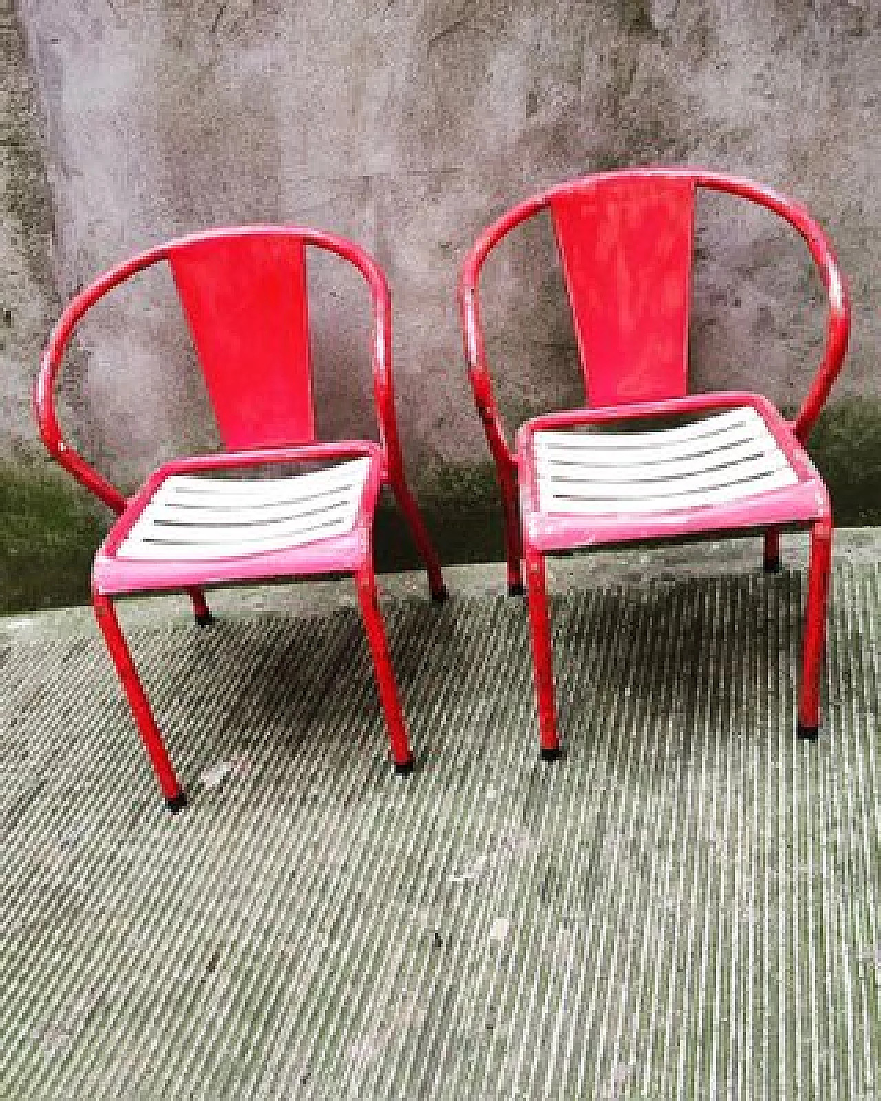 Pair of T5 iron chairs by Xavier Pauchard for Tolix, 1950s 1