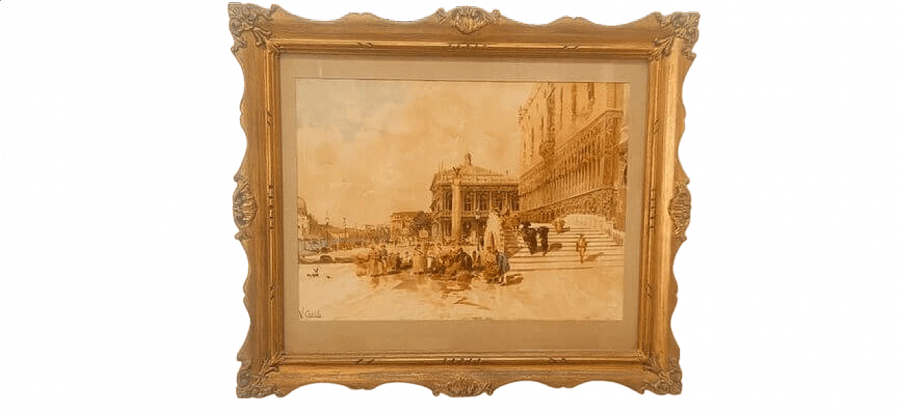 Vincenzo Caprile, Venice, oil painting on canvas, 19th century 7