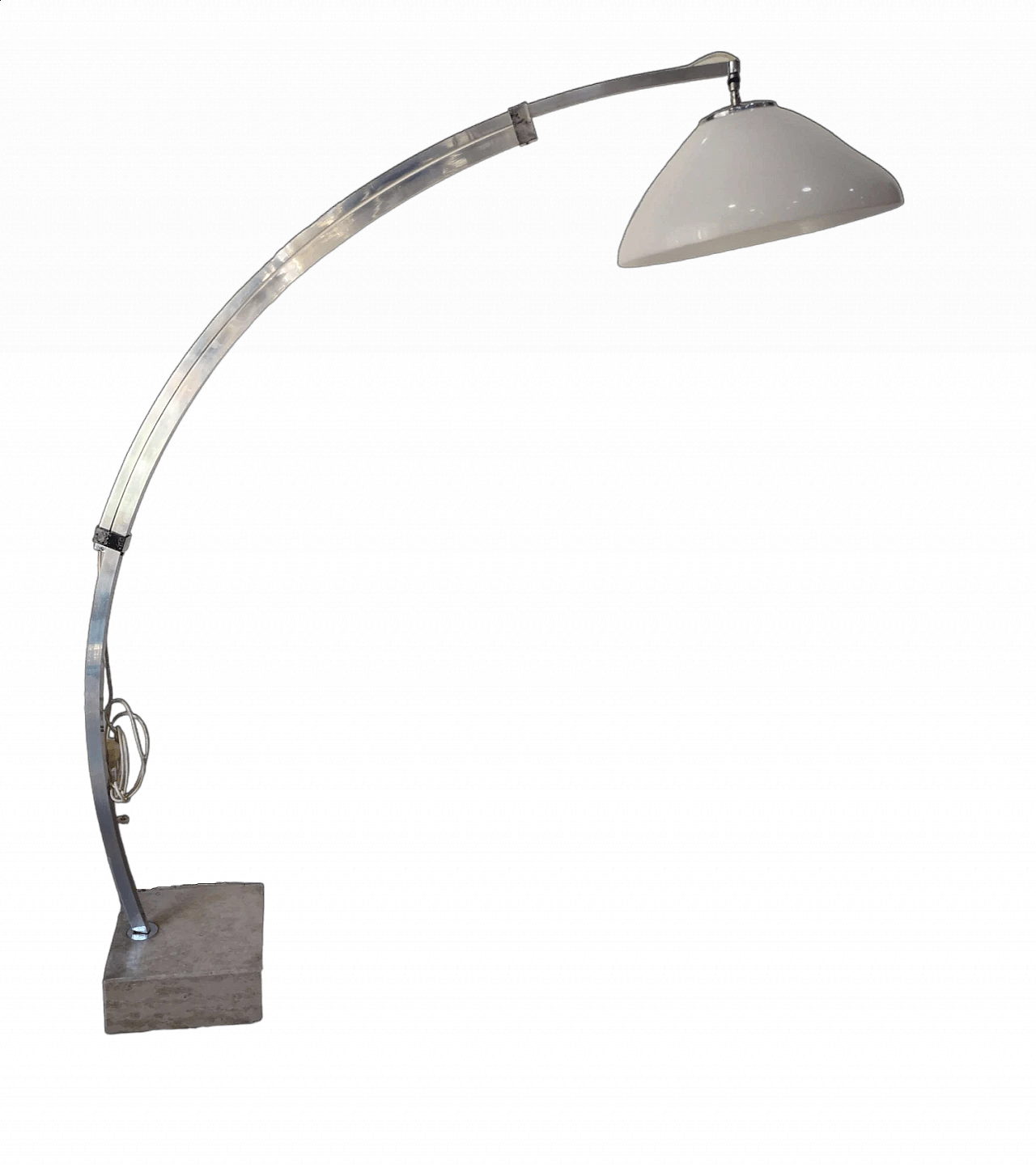 Aluminum and marble extendable arc floor lamp, 1970s 14