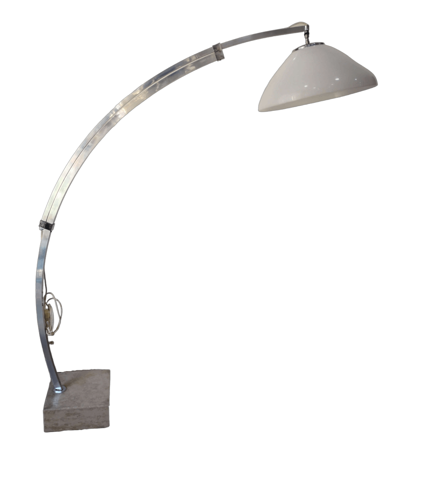 Lampada ad Arco Vintage in Marmo e Metallo Italia Anni 60-70