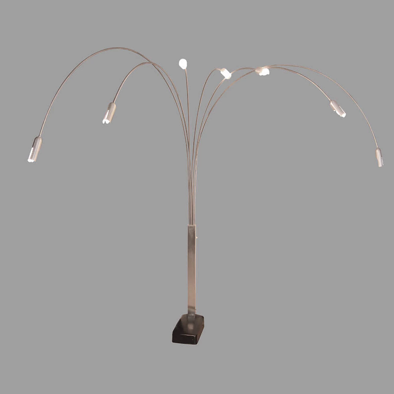 Seven-arm arc lamp in the style of Goffredo Reggiani, 1970s 7