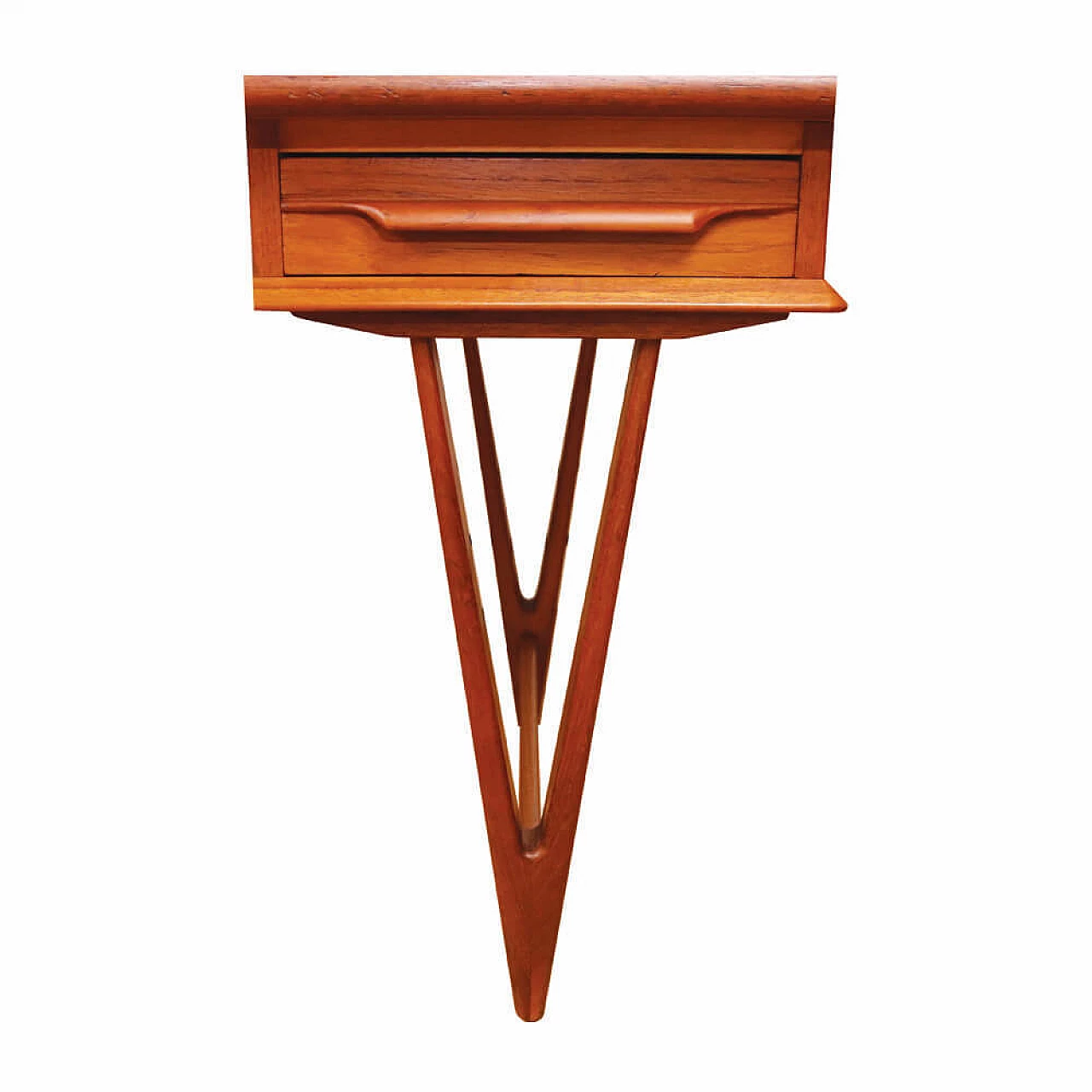 Tavolino 32 in teak con gambe a V di E.W.Bach per Møbelfabrikken Toften, anni '60 6