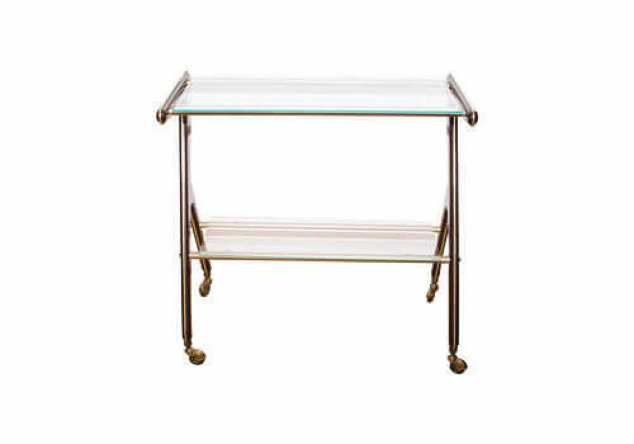 Metal, plastic and glass bar cart by RAMA Torino, 1950s 2