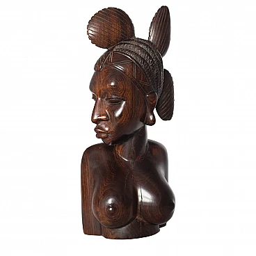 Guinean ebony sculpture of Fulani woman, 1960s