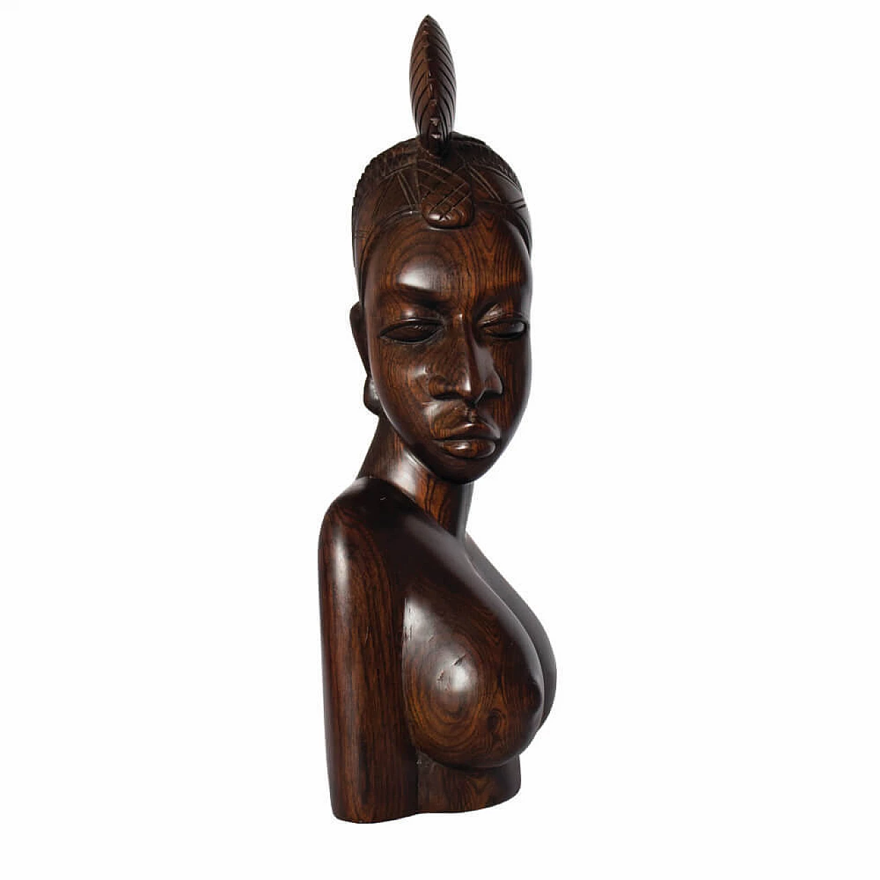 Guinean ebony sculpture of Fulani woman, 1960s 2