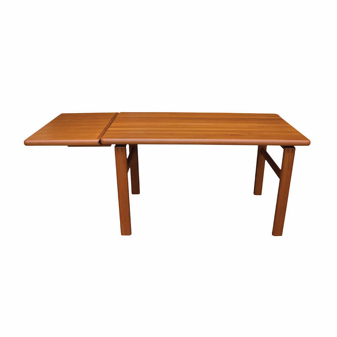 Danish solid wood extendable table, 1970s 7