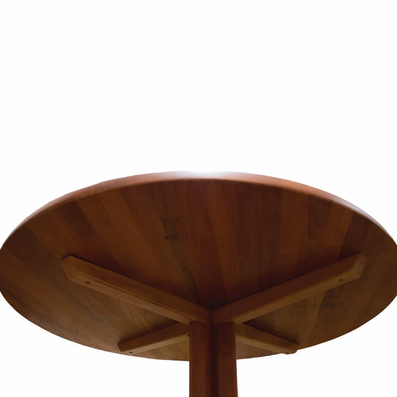 Danish round solid teak coffee table, 1970s 3