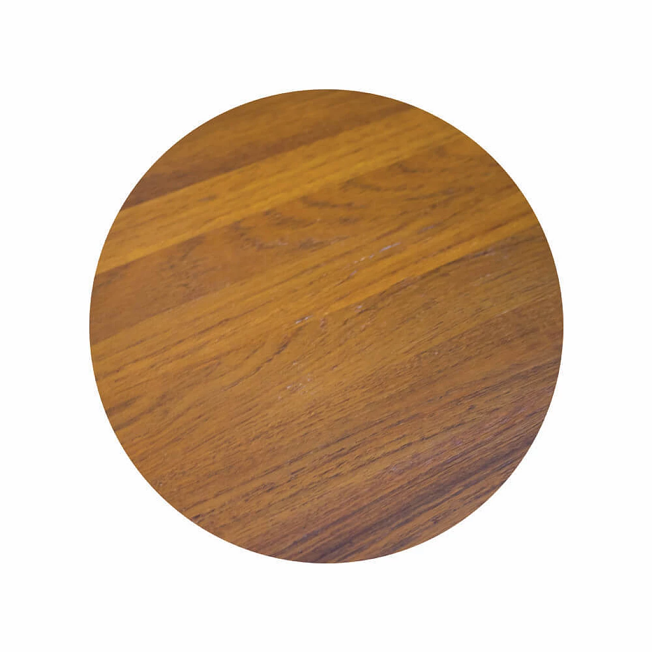 Danish round solid teak coffee table, 1970s 5