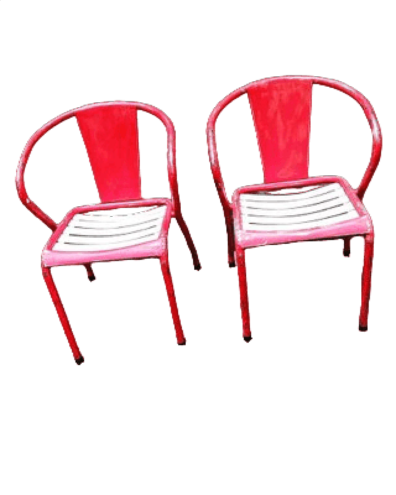 Pair of T5 iron chairs by Xavier Pauchard for Tolix, 1950s 8