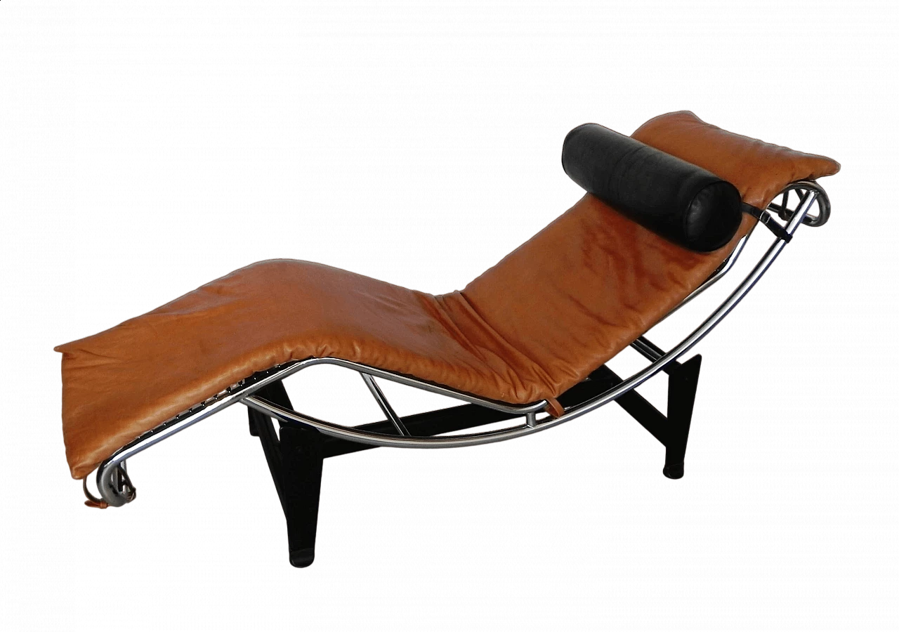 Steel and leather chaise longue in Bauhaus style, 1980s 15