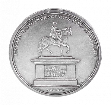 Medaglia in argento di J. N. Würth con monumento dell'Imperatore Giuseppe II, 1806