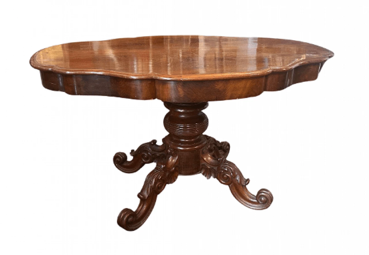 Sicilian Louis Philippe mahogany table, late 19th century 1