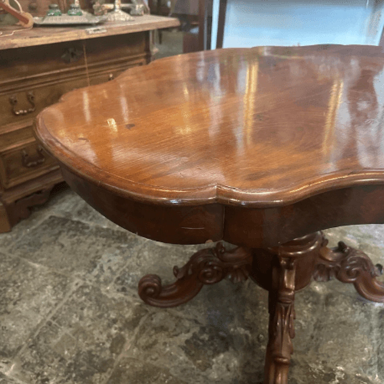 Sicilian Louis Philippe mahogany table, late 19th century 5